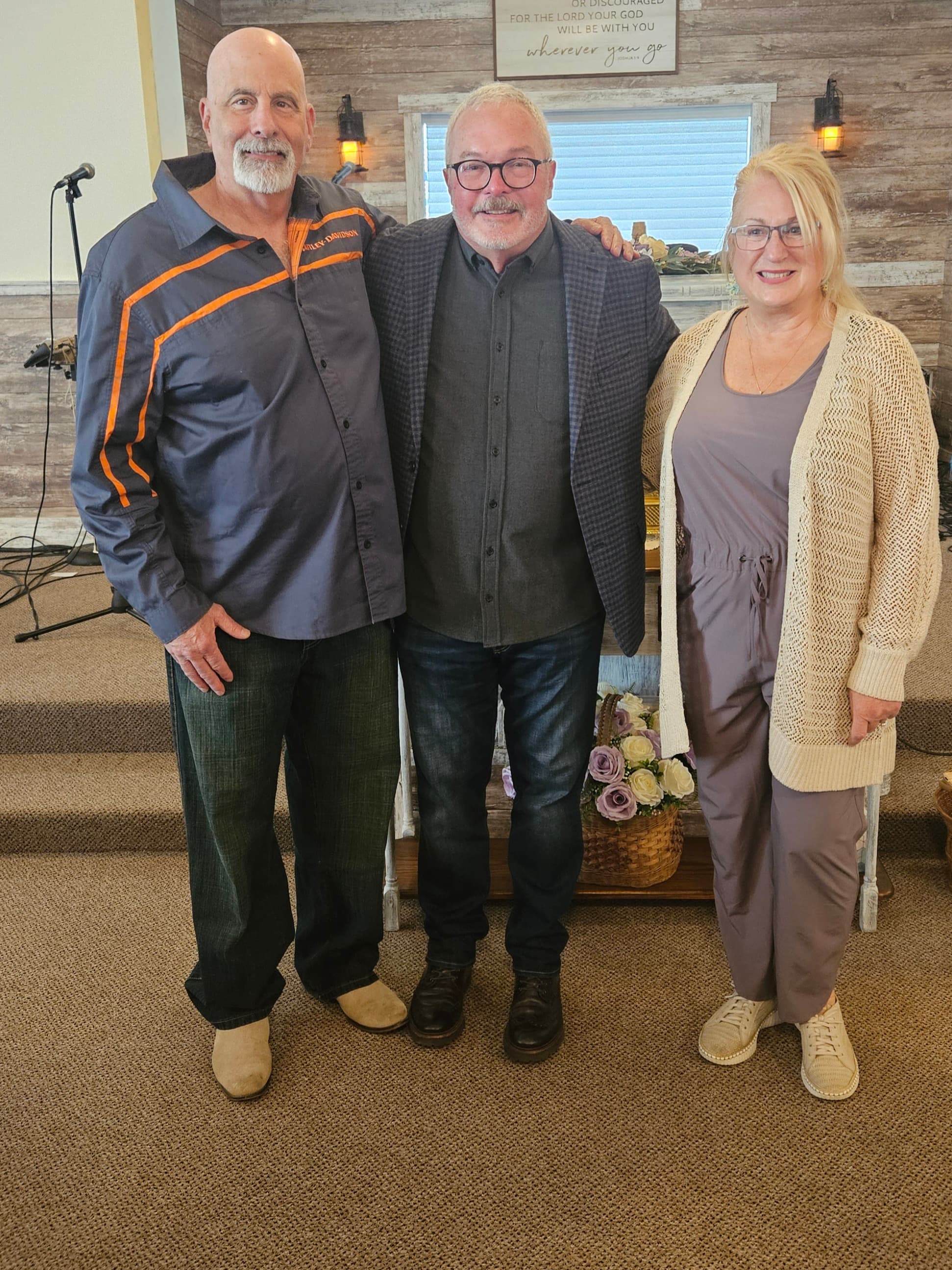 Dave Richardson with community supporters at a local church event